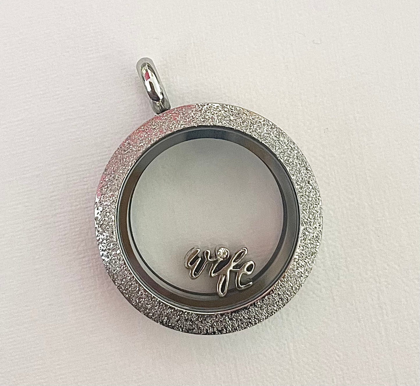 Memory Locket Charm - Wife With Crystal
