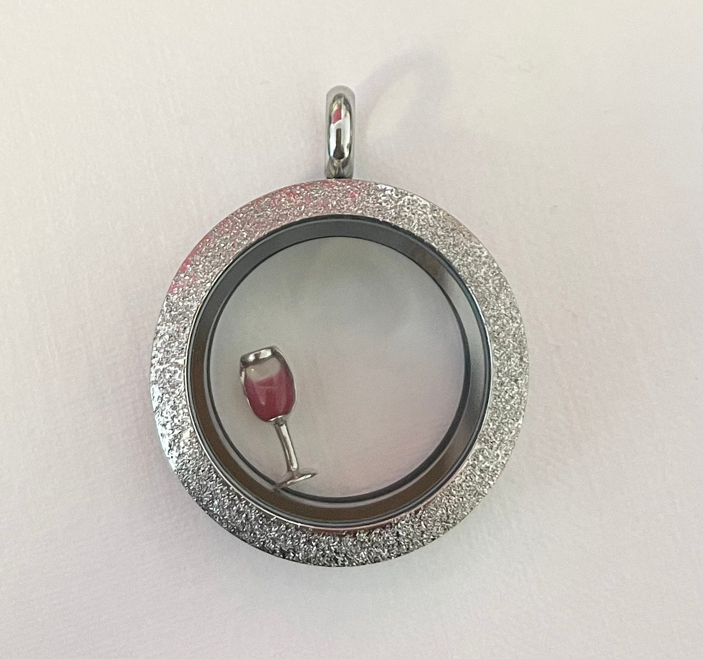 Memory Locket Charm - Wine glass (tall)
