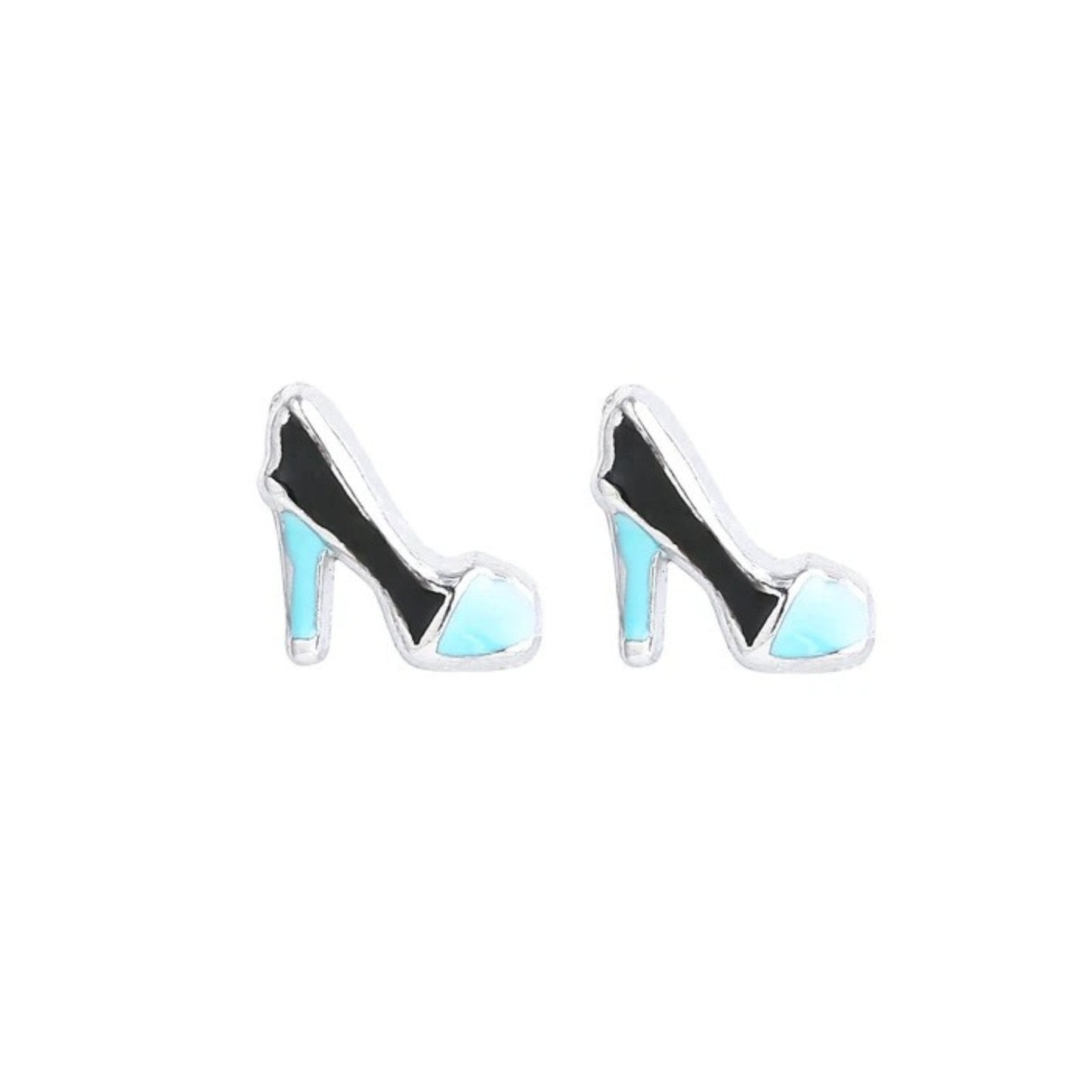 Memory Locket Charm - Black/Blue Shoe - The Little Jewellery Company