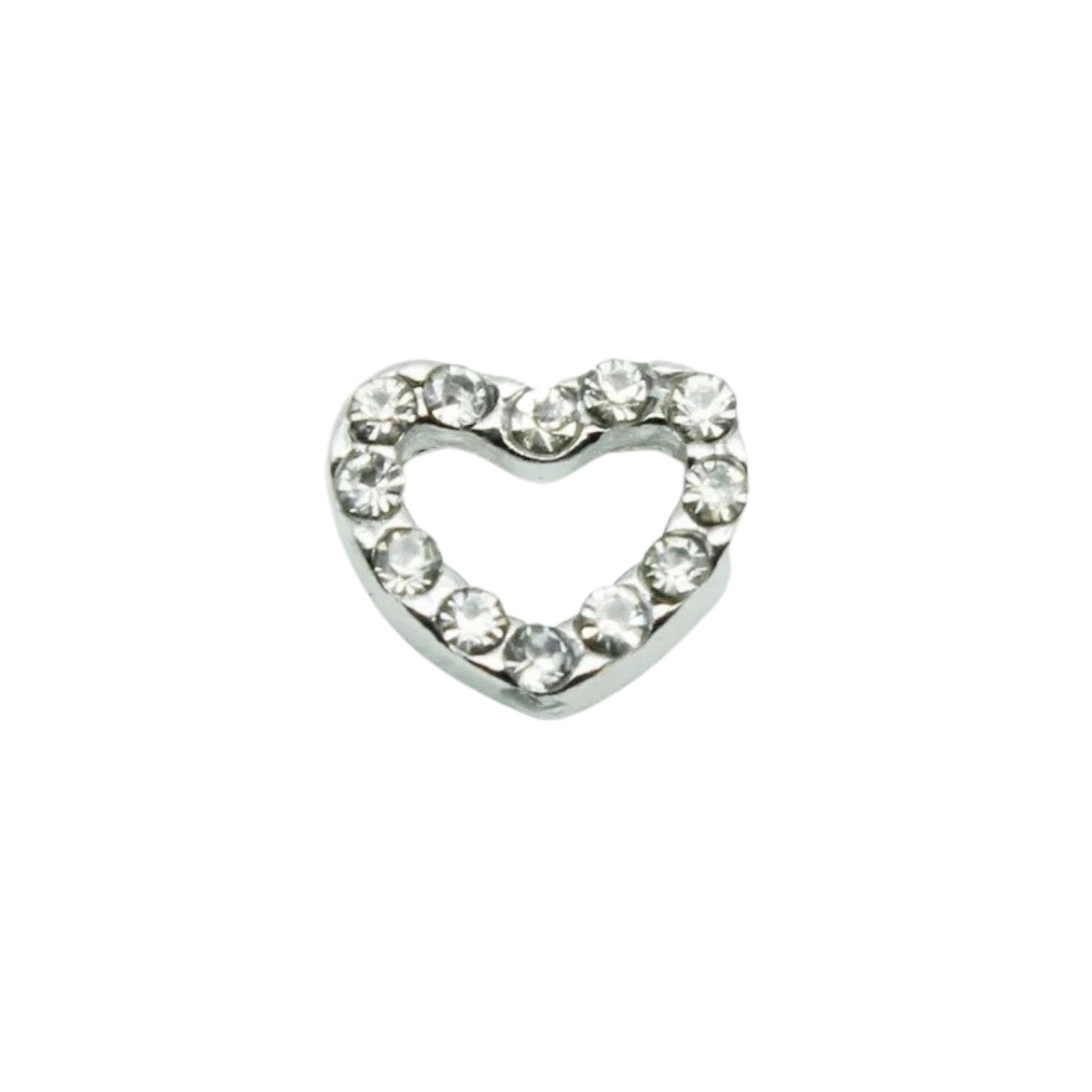 Memory Locket Charm - Crystal heart frame - The Little Jewellery Company
