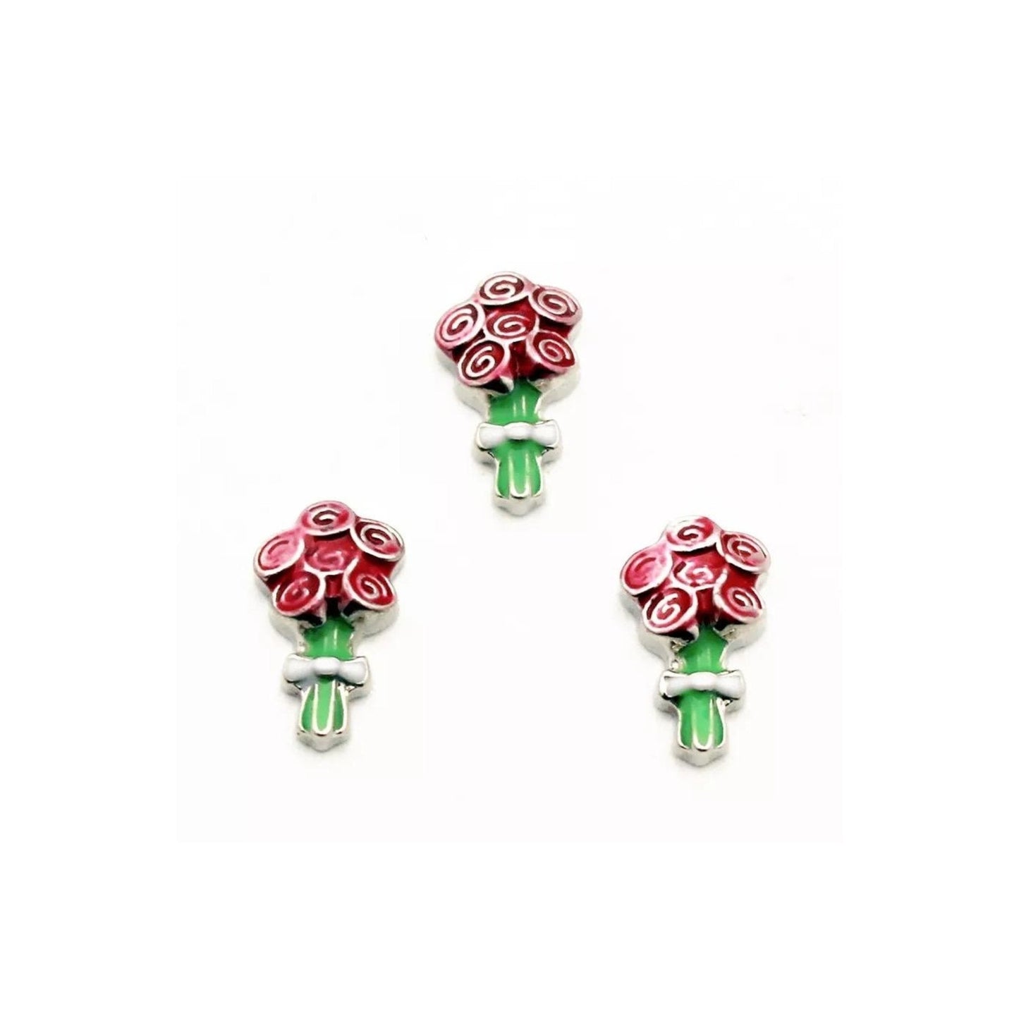 Memory Locket Charm - Rose Bouquet - The Little Jewellery Company