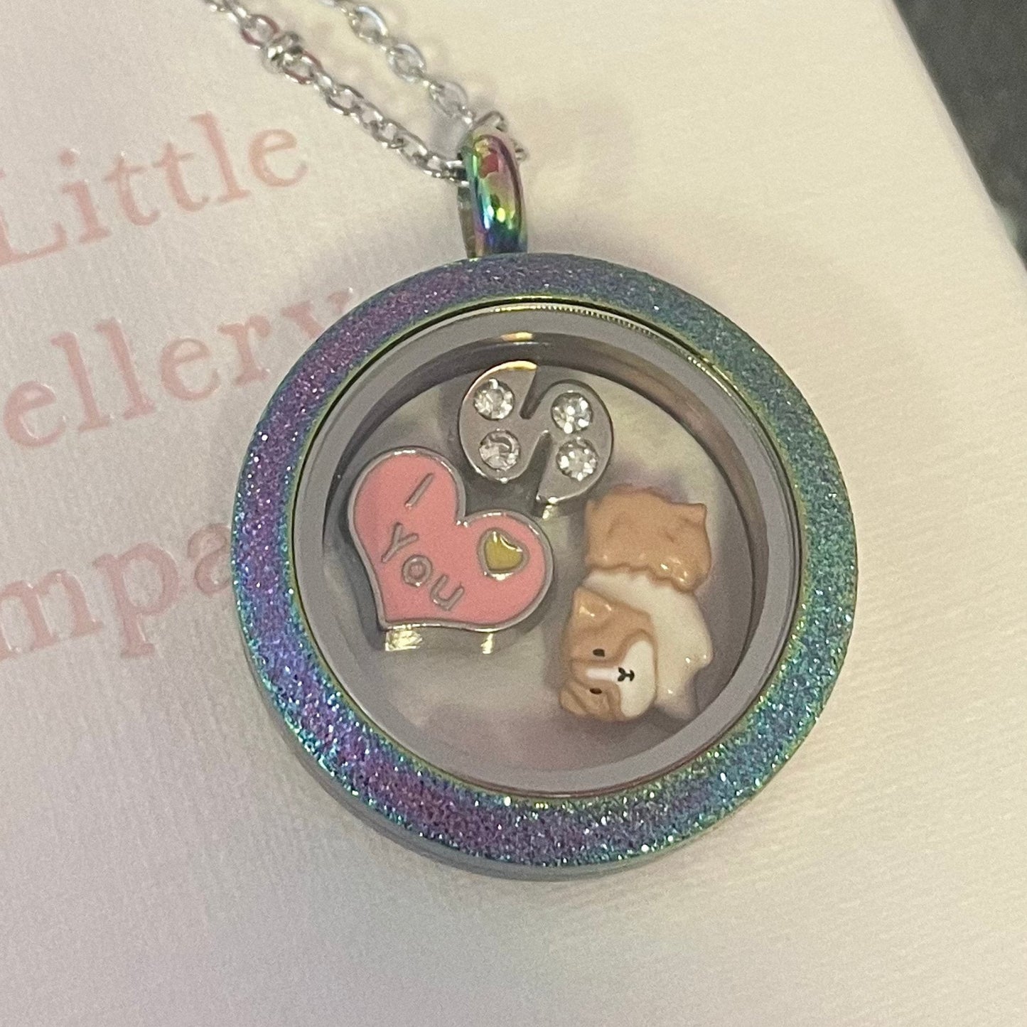 Memory Locket Rainbow Shimmer - Medium - The Little Jewellery Company