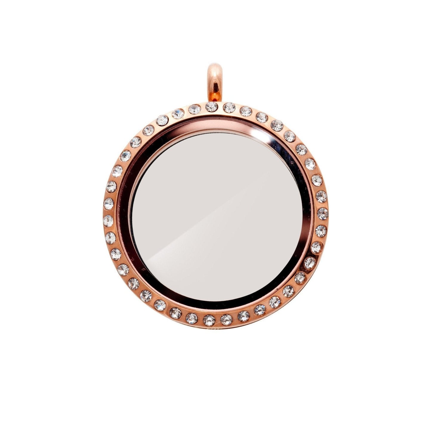 Memory Locket Rose Gold Crystal - Medium - The Little Jewellery Company