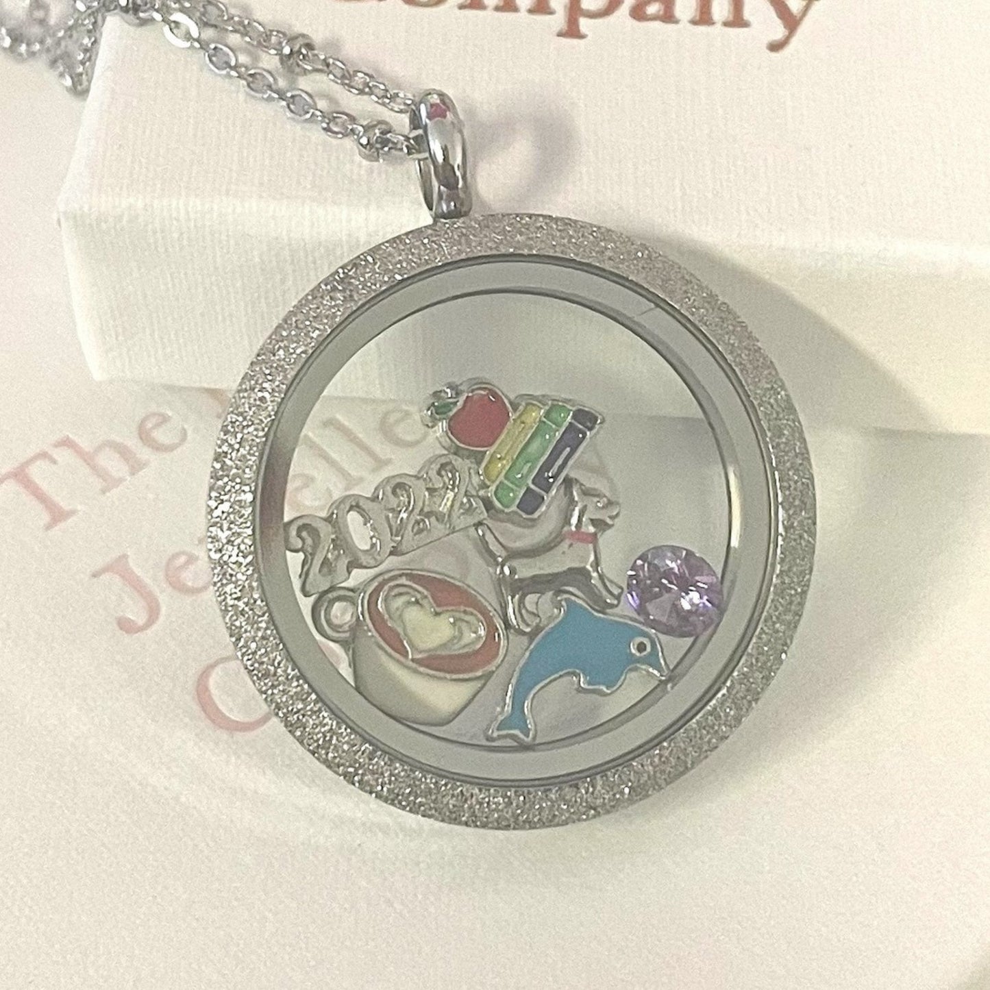 Memory Locket Silver Shimmer - Large - The Little Jewellery Company