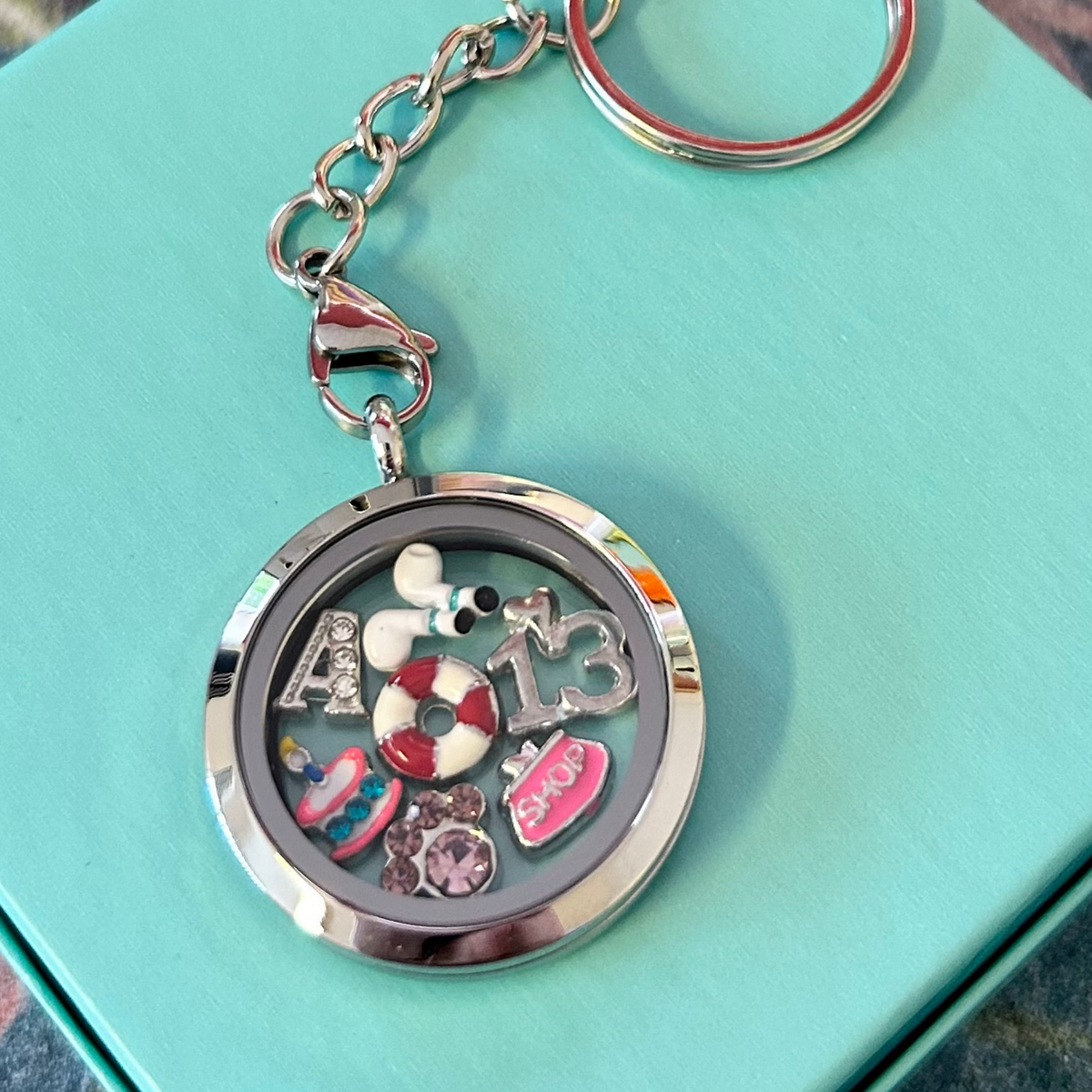 Living Lockets: Magnetic Glass Floating Charm Locket Necklace With Living Lockets: Magnetic Glass Floating Charm Locket Necklace With