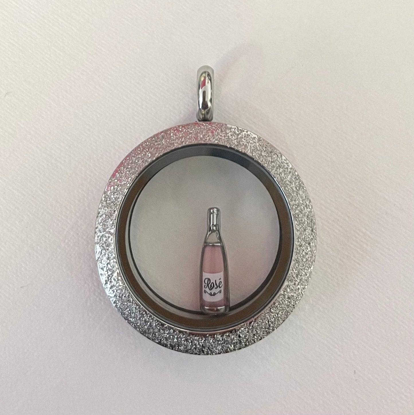 Memory Locket Charm - Bottle of Rose