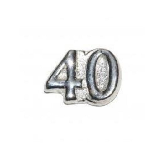 Memory Locket Charm - Number 40 - The Little Jewellery Company