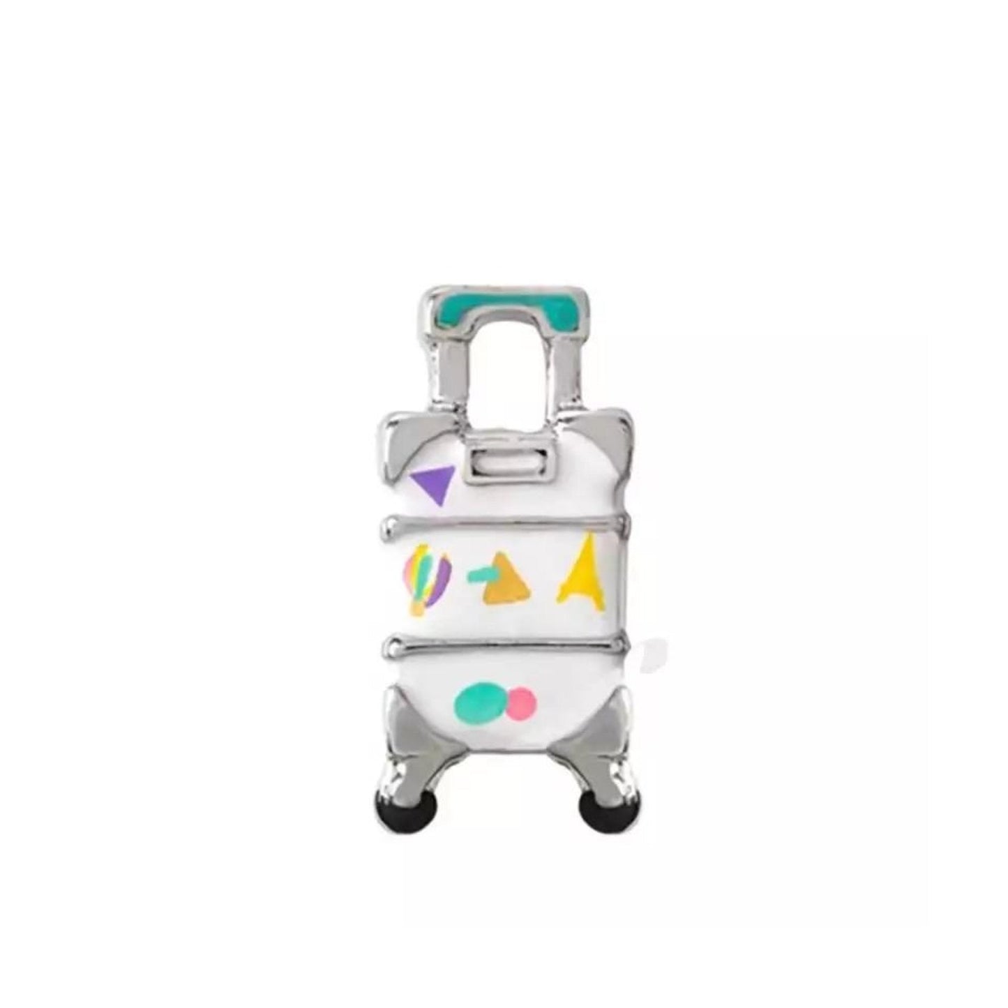 Memory Locket Charm - Suitcase Wheelie - The Little Jewellery Company