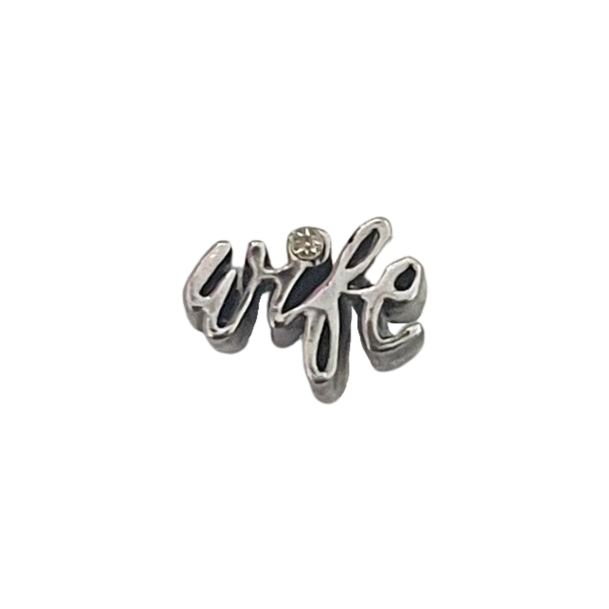 Memory Locket Charm - Wife with crystal - The Little Jewellery Company