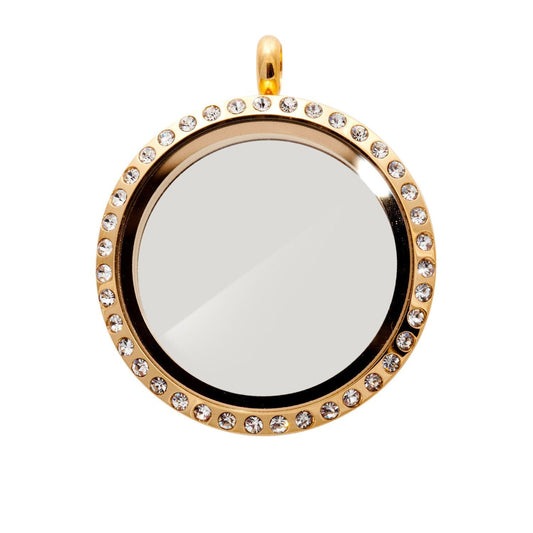 Memory Locket Gold Crystal - Medium - Your Locket