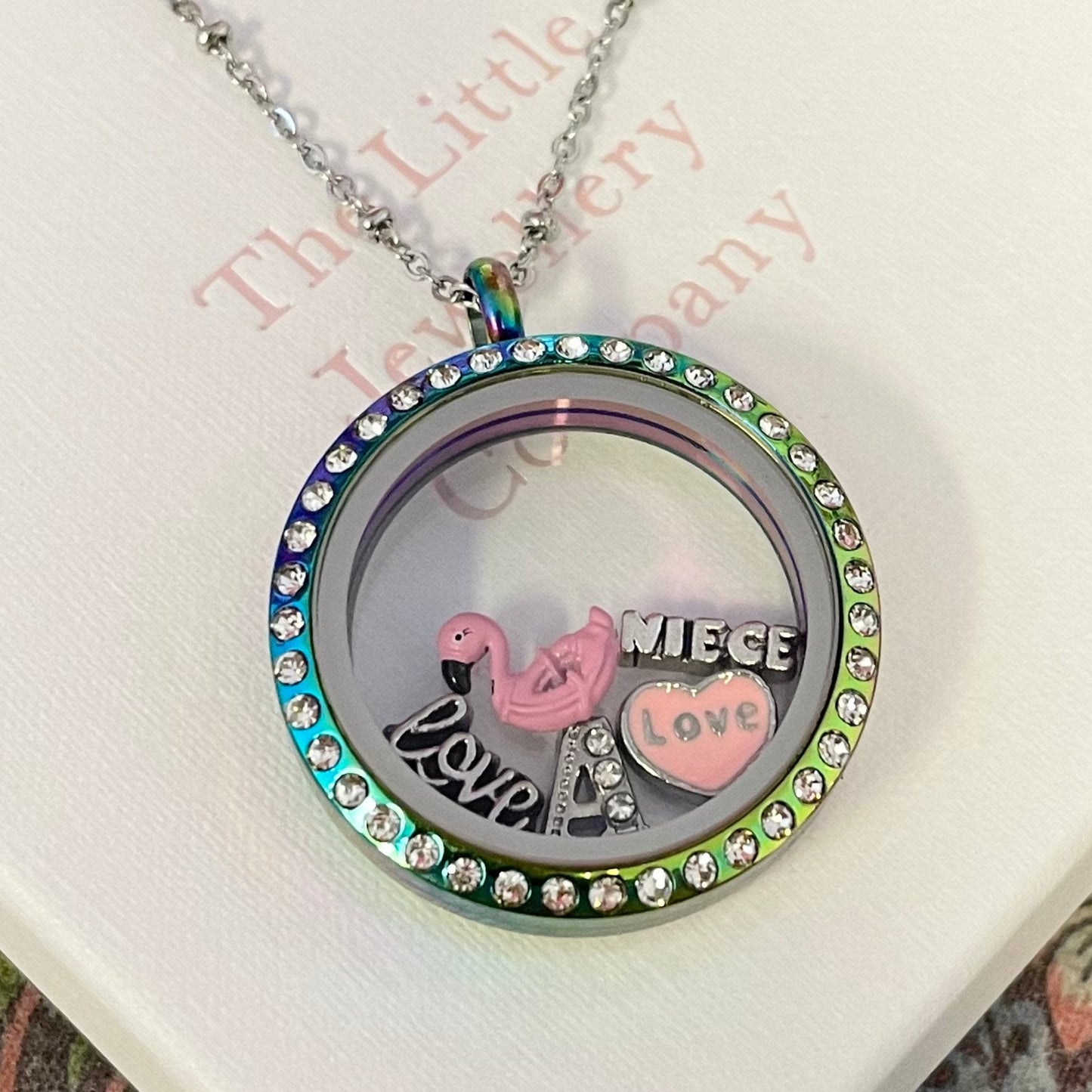 Memory Locket Rainbow Crystal - Large - The Little Jewellery Company