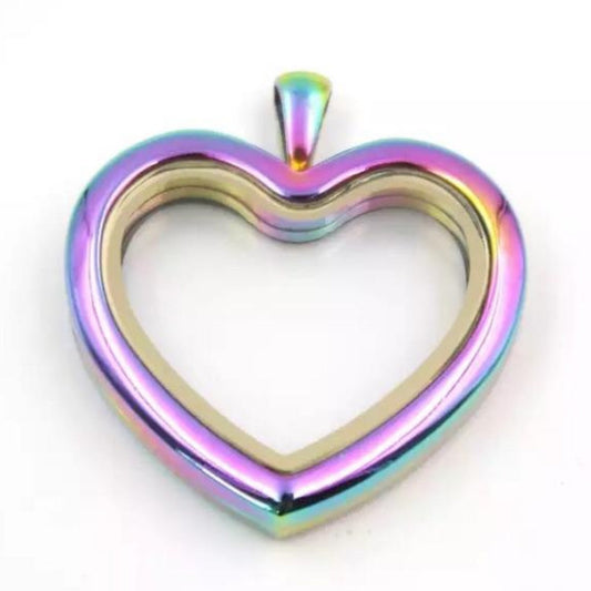 Memory Locket Rainbow Heart - The Little Jewellery Company