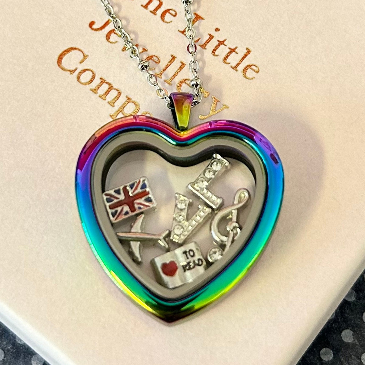 Heart Memory Locket Memory Locket Rainbow Heart – Charm Lockets