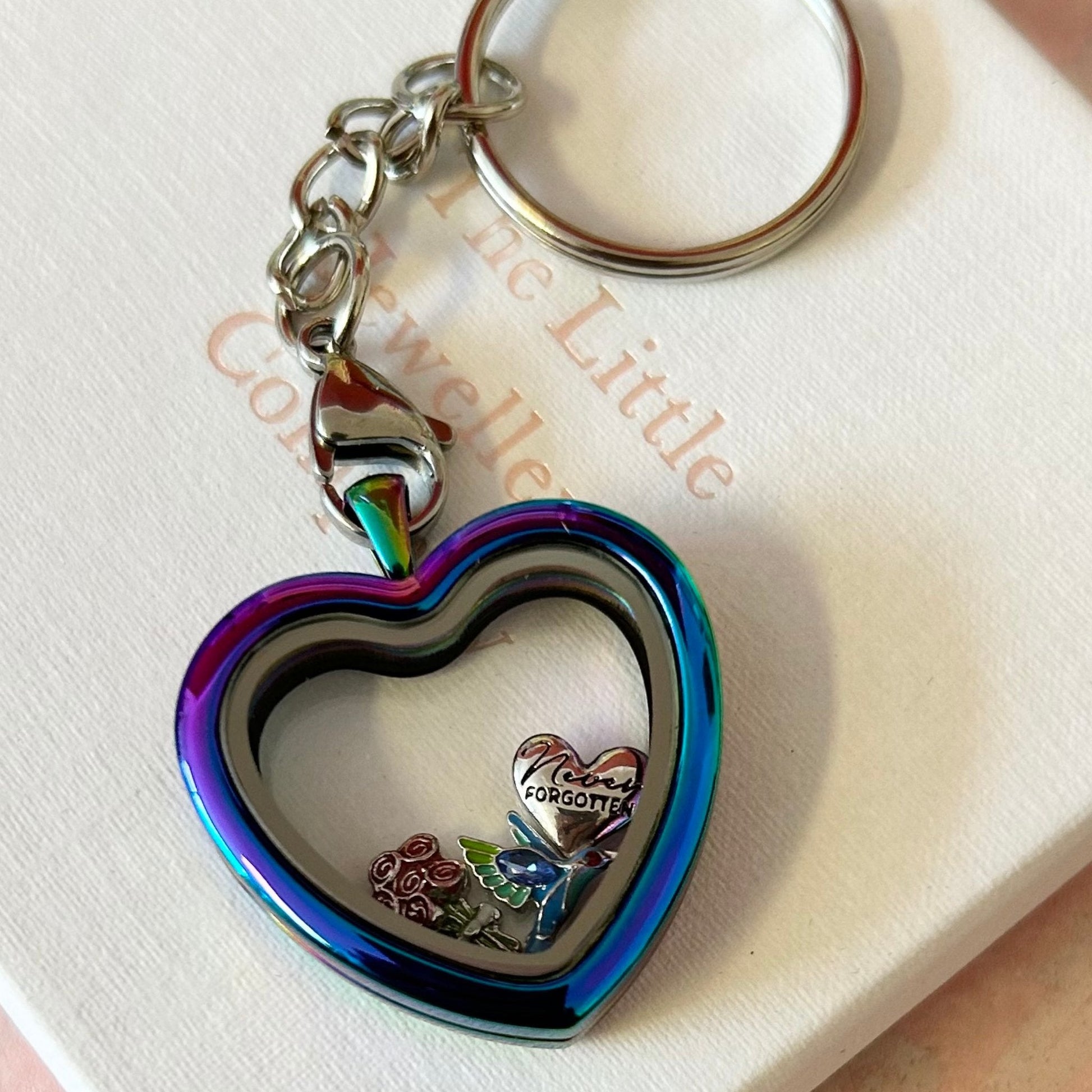 Memory Locket Rainbow Heart - The Little Jewellery Company