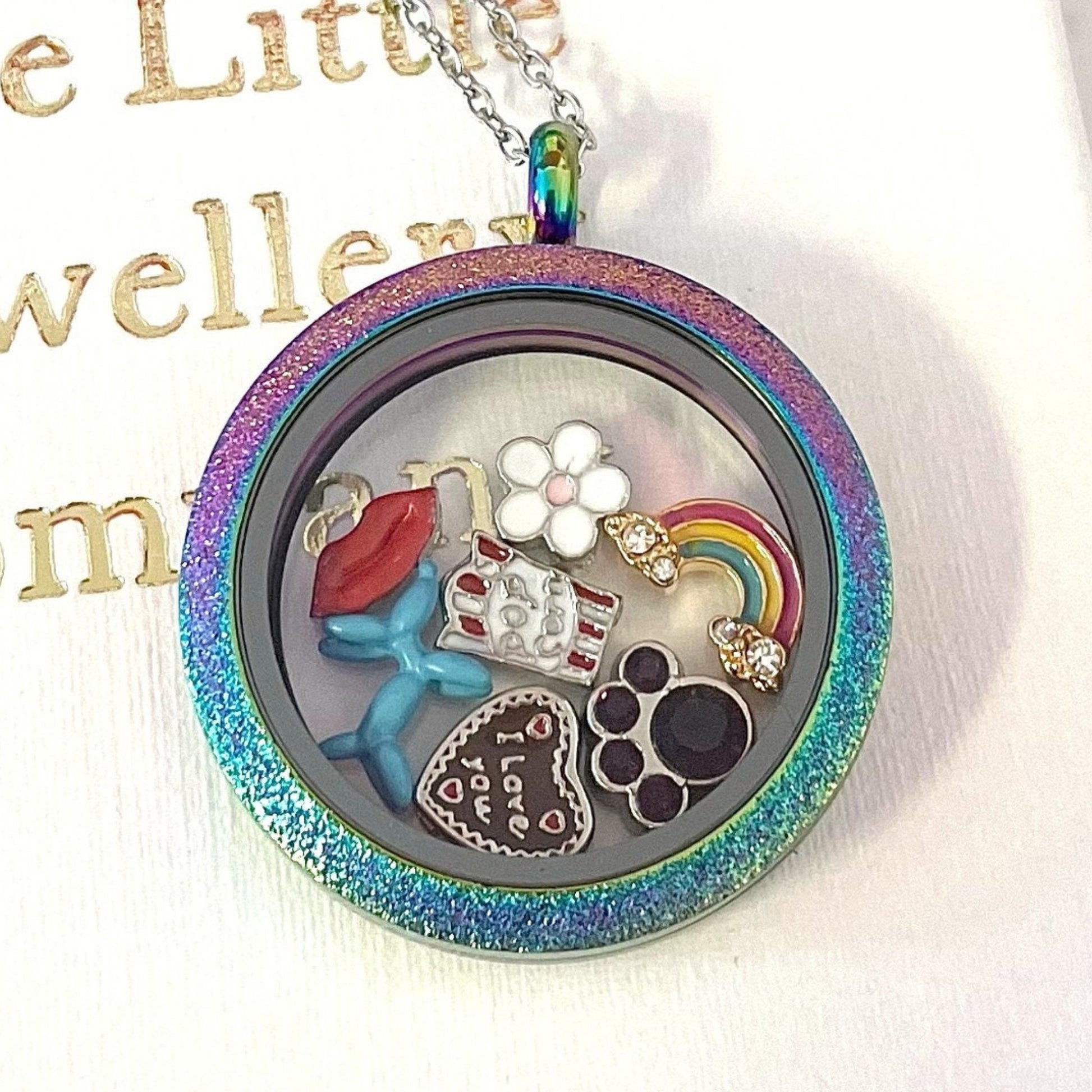 Memory Locket Rainbow Shimmer - Large - The Little Jewellery Company