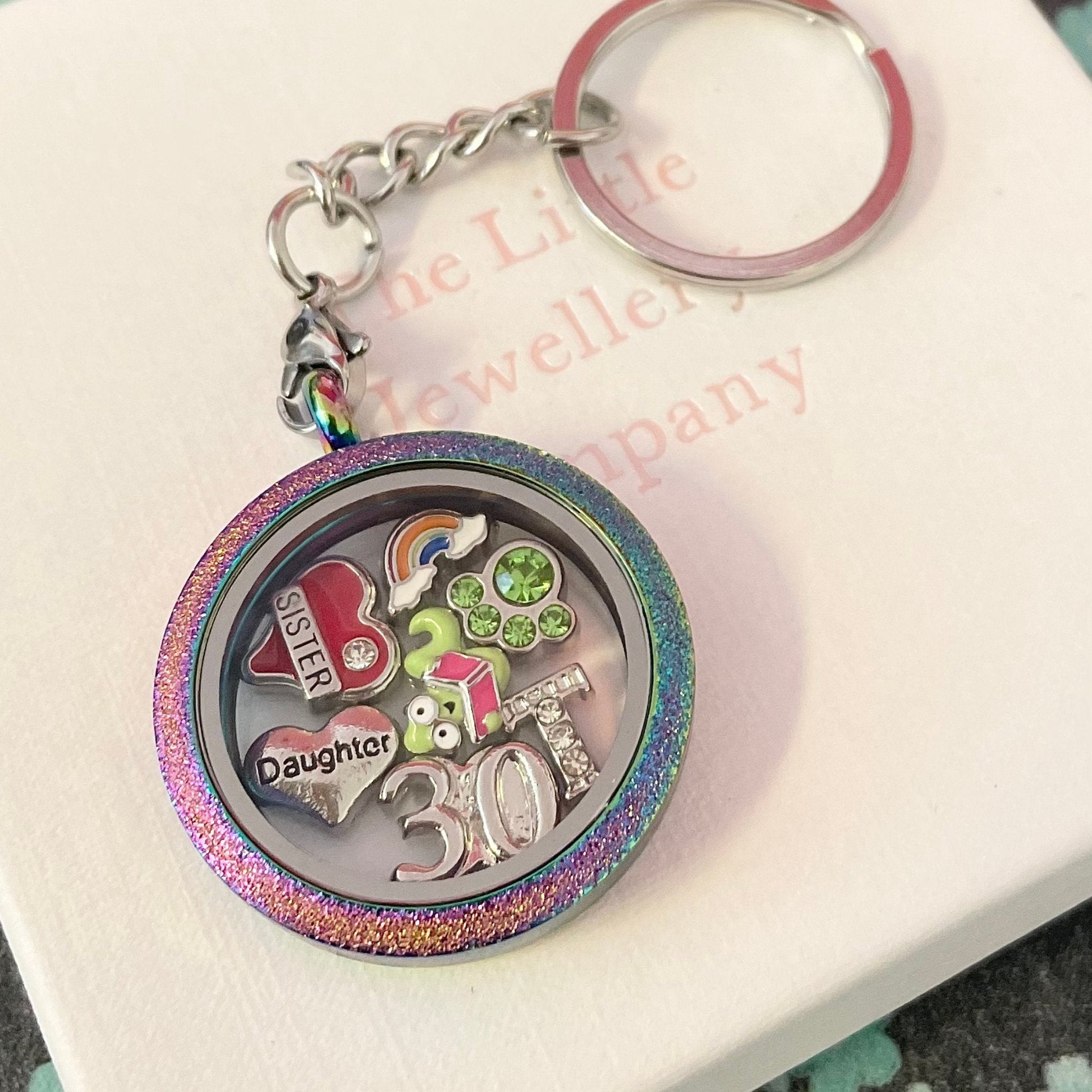 Memory Locket Rainbow Shimmer - Large - The Little Jewellery Company