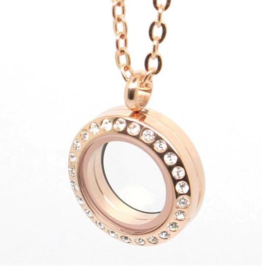 Memory Locket Rose Gold Crystal - Small - Your Locket